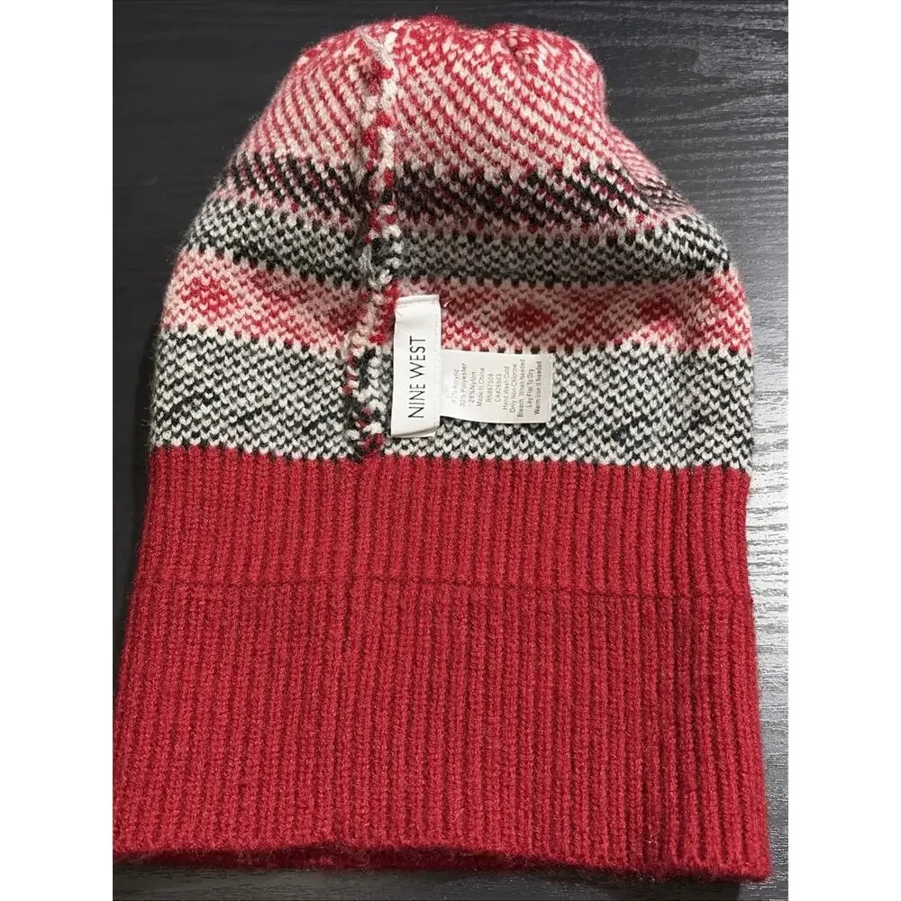 Nine West Winter HAT Beanie Diamonds And FAUX Pearls